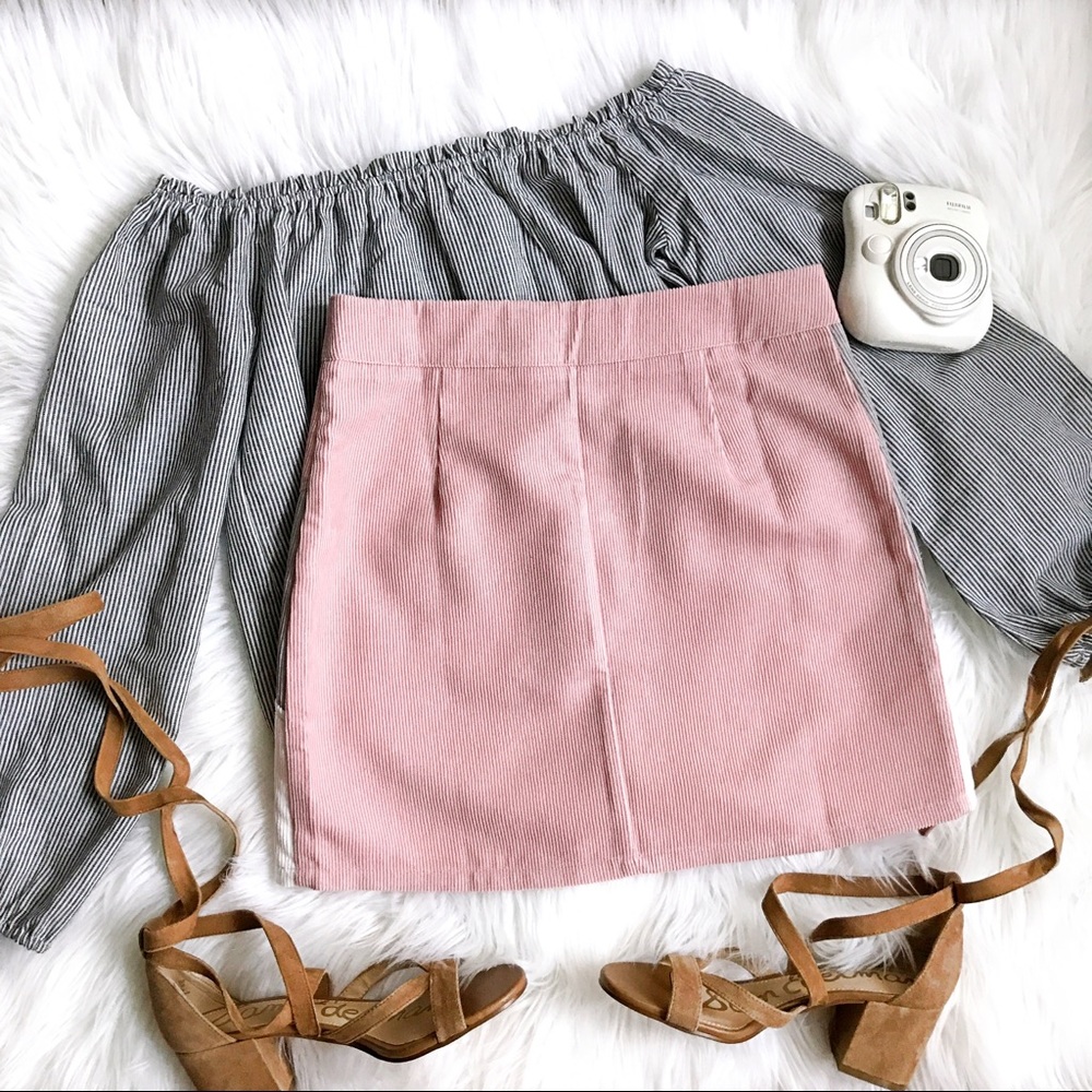 LAST Alice // Color Block Corduroy Mini Skirt - Picture 2 of 6